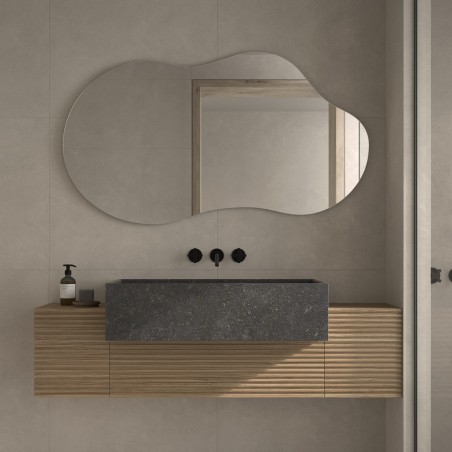 Specchio Asimmetrico Orizzontale Split per Bagno Moderno