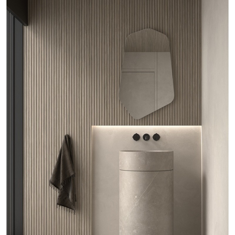 Specchio Asimmetrico Senza Luce per Bagno Moderno