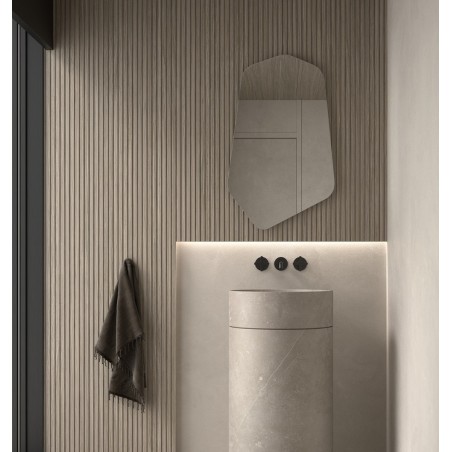 Specchio Asimmetrico Senza Luce per Bagno Moderno