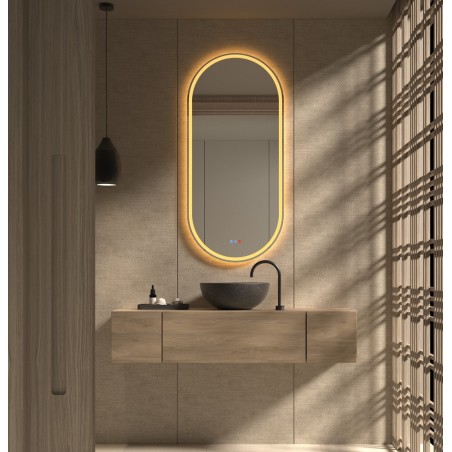 Specchio Ovale da Bagno con Luce LED