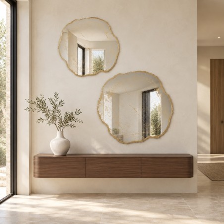 Set di 2 Specchi Asimmetrici di Design Arbo Gold Edizione Limitata