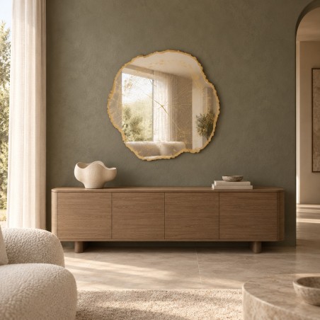 Specchio Organico Dorato Per Soggiorno Arbo Gold