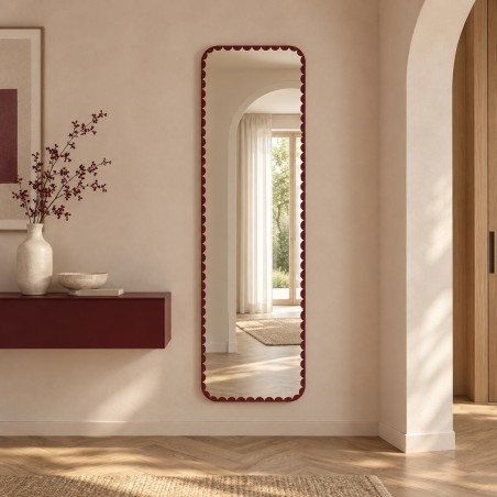 Specchio da Ingresso Moderno Doily Hall Bordeaux