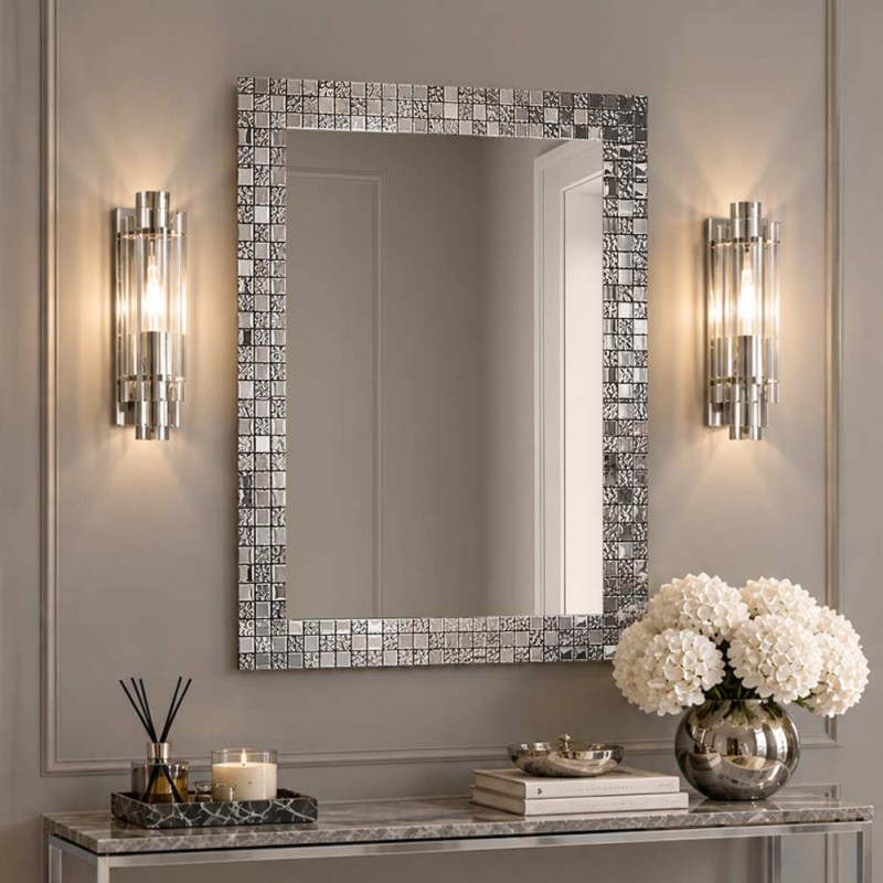 Specchio Rettangolare Cornice Argento Aurea SQ