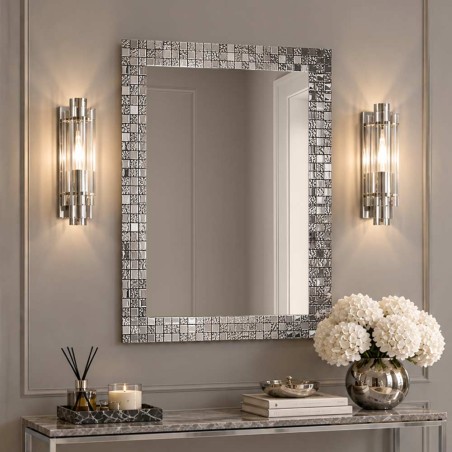 Specchio Rettangolare Cornice Argento Aurea SQ
