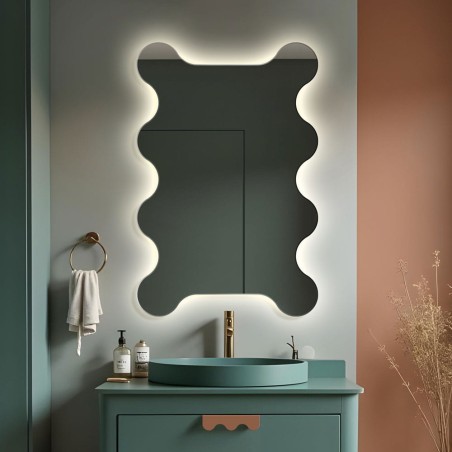 Specchio Ondulato Retroilluminato Per Bagno Zola LED