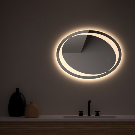 Specchio Ovale con Luce LED per Bagno Burgos