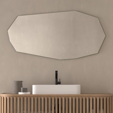 Specchio Poligonale Asimmetrico Bisellato per Bagno Kuk