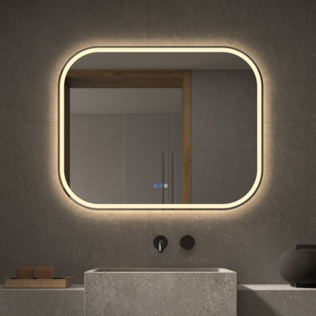 Specchio Rettangolare Arrotondato con LED per Bagno Guimaräes