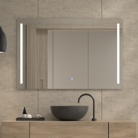 Specchio Rettangolare LED con Luce Frontale Verticale Madara