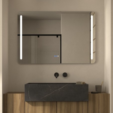 Specchio Rettangolare LED con Luce Frontale Verticale Viena