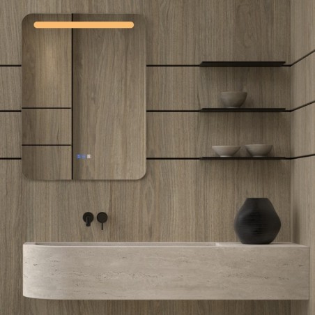 Specchio Rettangolare da Bagno con Luce Frontale LED Messel