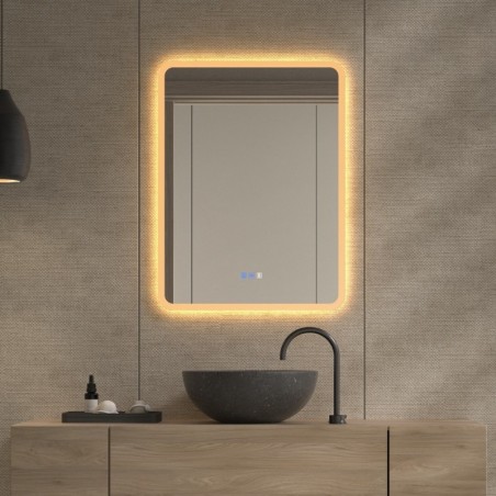 Specchio Rettangolare LED con Angoli Arrotondati Palpa
