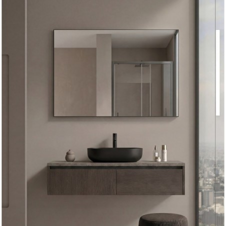 Specchio Rettangolare da Bagno con Cornice Nera Elescorial