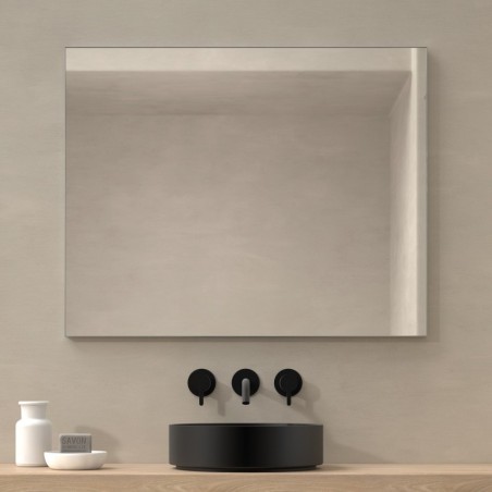 Specchio Rettangolare da Bagno con Cornice Argento Elescorial
