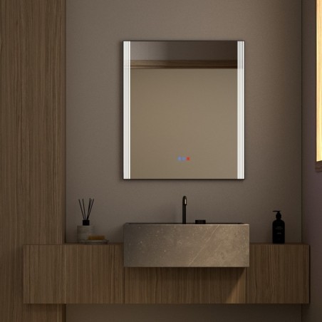 Specchio LED Verticale con Linee Sabbiate da Bagno Midi