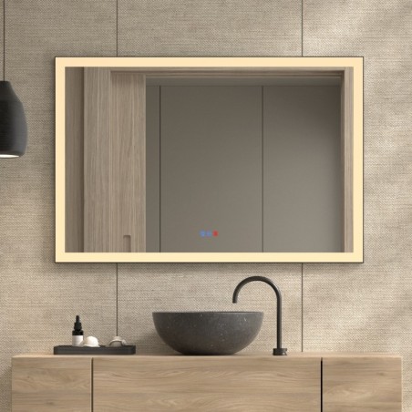 Specchio Rettangolare LED con Luce Frontale Perimetrale Kyoto