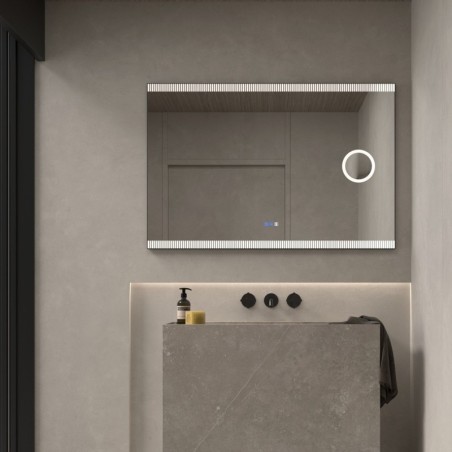 Specchio da Bagno LED con Linee Sabbiate e Ingranditore Brujas