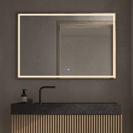 Specchio Rettangolare Minimalista con Luce Frontale LED Valparaiso