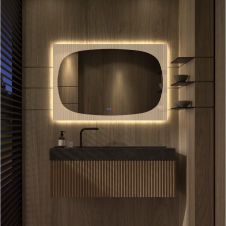 Specchio Rettangolare LED dal Design Japandi Rin