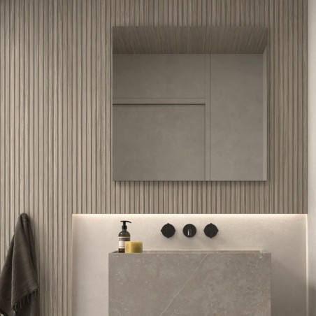 Specchio Rettangolare da Bagno con Cornice Minimalista Nera Padua