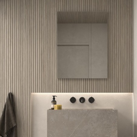 Specchio Rettangolare da Bagno con Cornice Minimalista Argento Padua