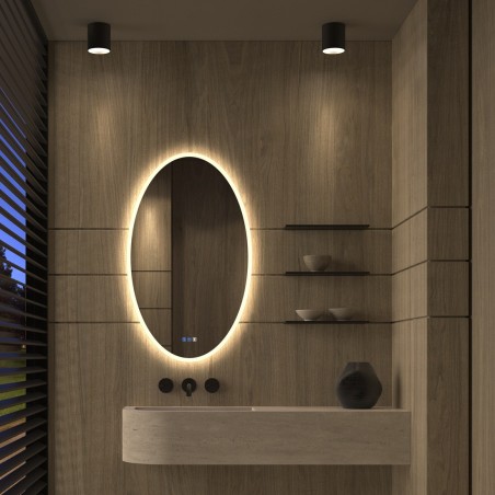 Specchio Ovale LED per Bagno Moderno e Minimalista