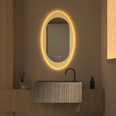 Specchio Ovale LED per Bagno dal Design Moderno