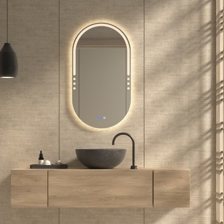 Specchio Ovale Con Illuminazione Led Per Bagno