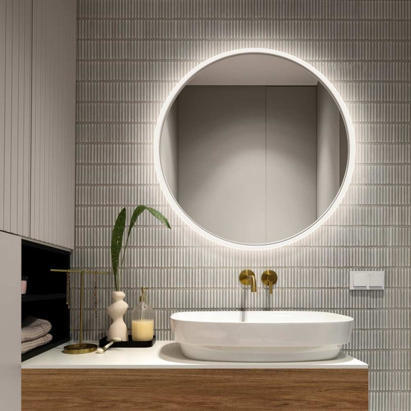 Specchio Retroilluminato Bagno Rotondo Bianco