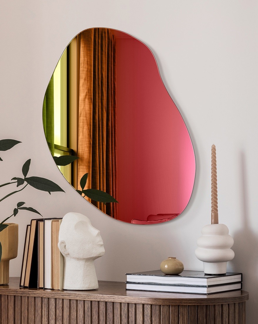 Tessuto Lucido Con Paillettes A Specchio Poligonale Con Geometria Blu E Viola - OneYard - Foto 2