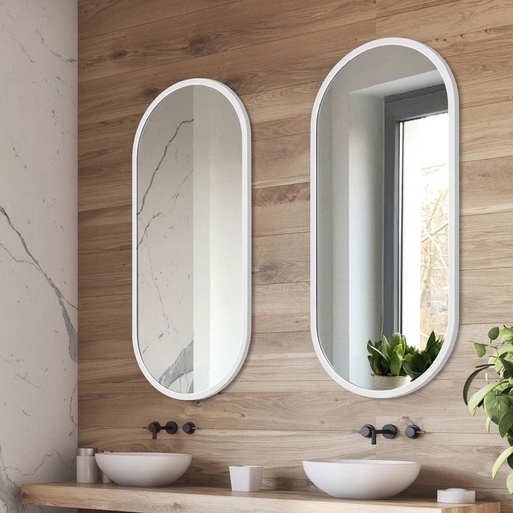 Specchio da parete ovale cornice dorata - Lerri Vetrine